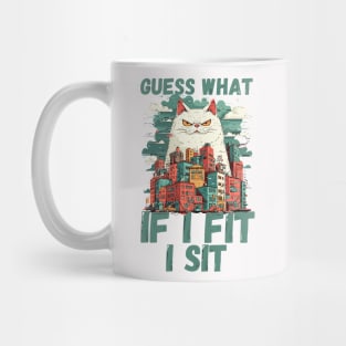 If I Fit I Sit Funny Catzilla Design Mug